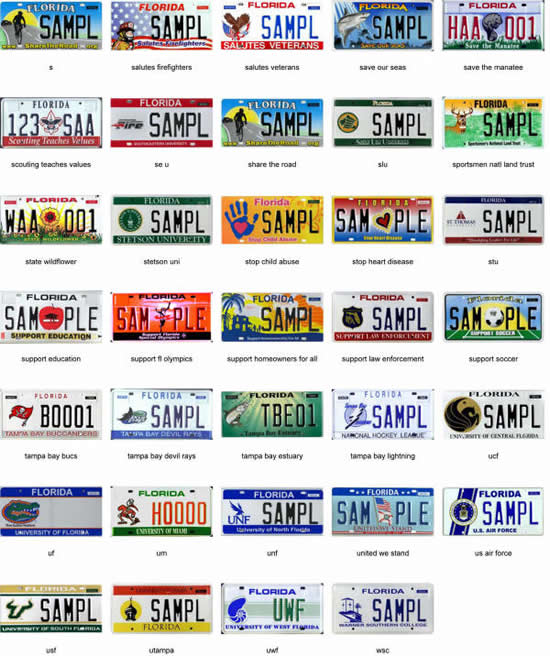 Speciality Plates in Florida